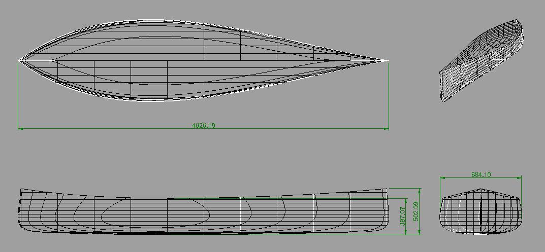 Gorewood canoe 14 чертеж