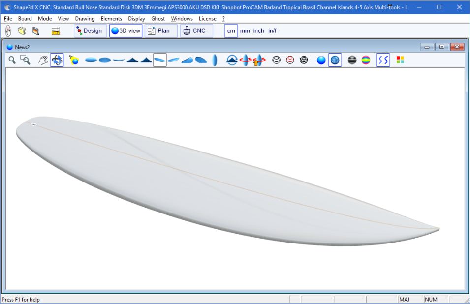 Shape 3d online surfboard