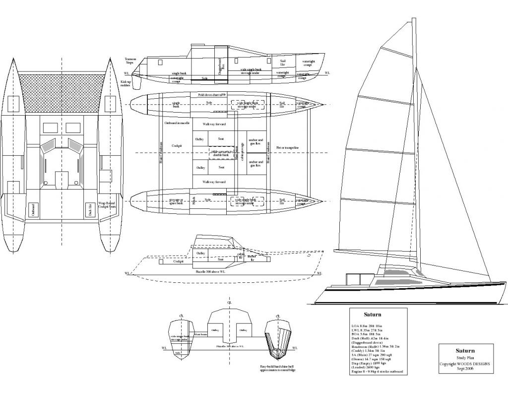 Чертежи катамарана из фанеры