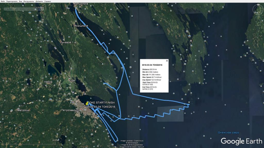 Карта онежского озера со спутника