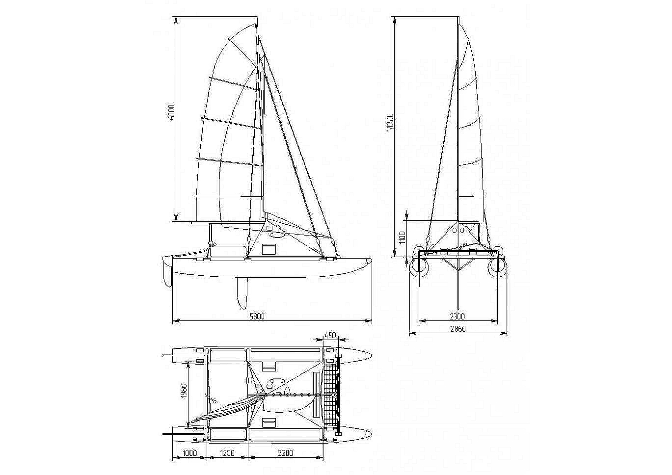 Катамаран простор чертежи