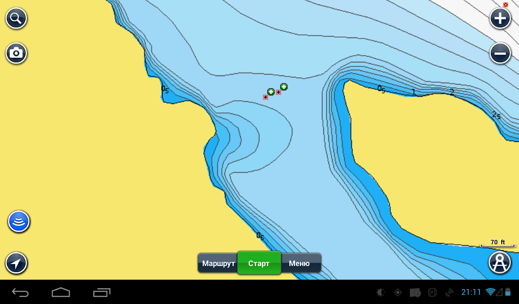 Карта глубин navionics