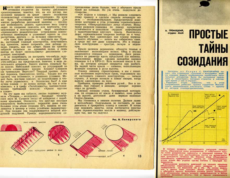 Планер дископлан анатолия гремяцкого чертежи