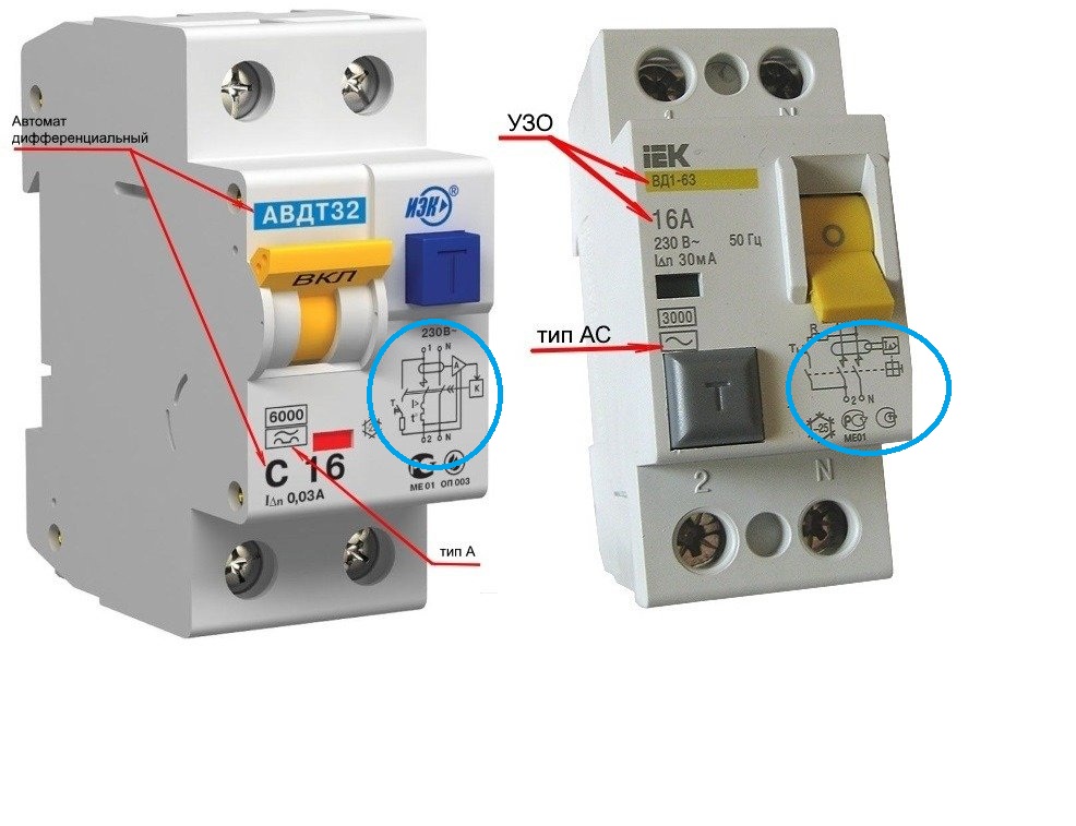 Автоматический выключатель дифференциального тока как подключить