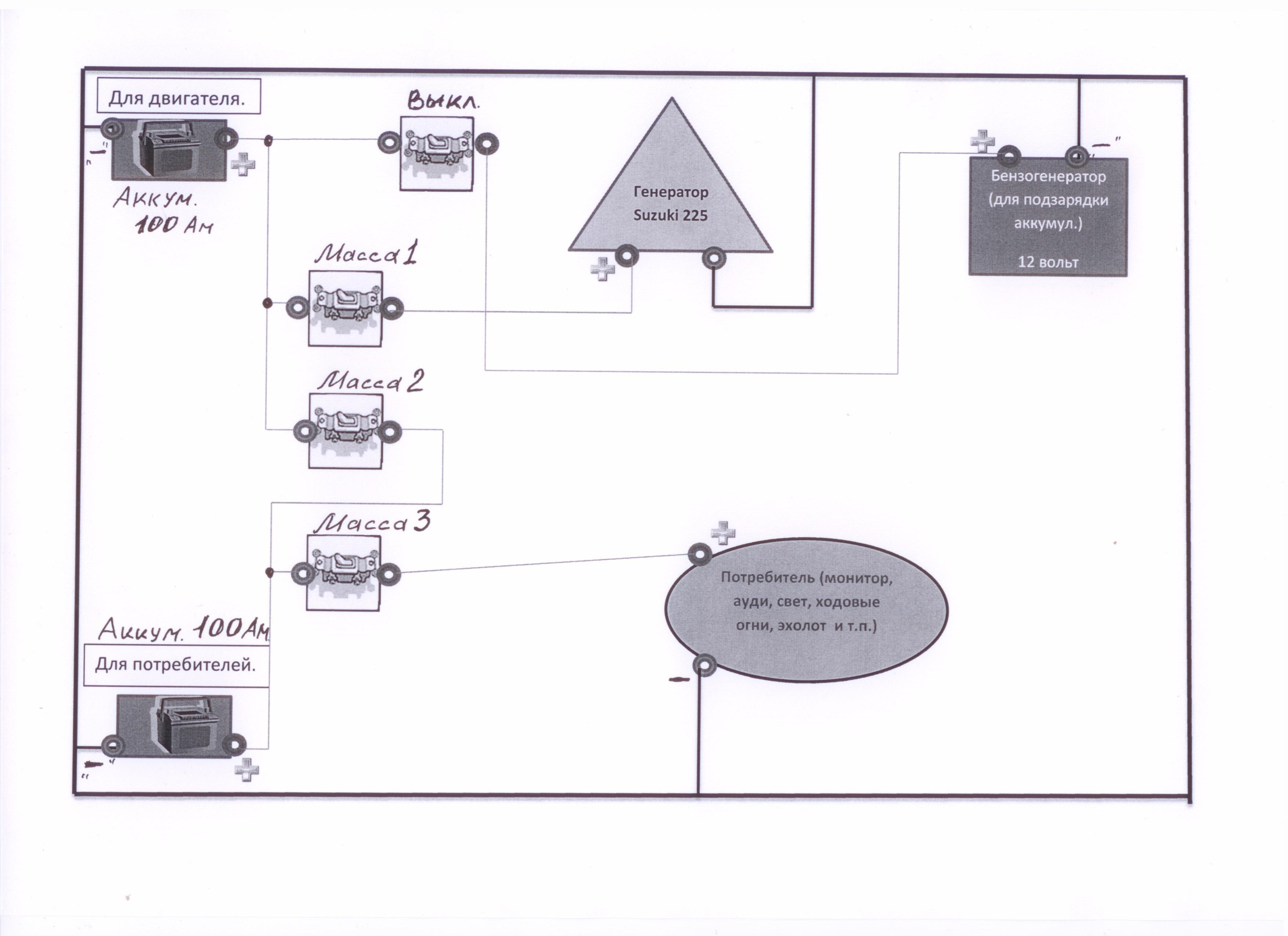 Схема электропроводки в лодке