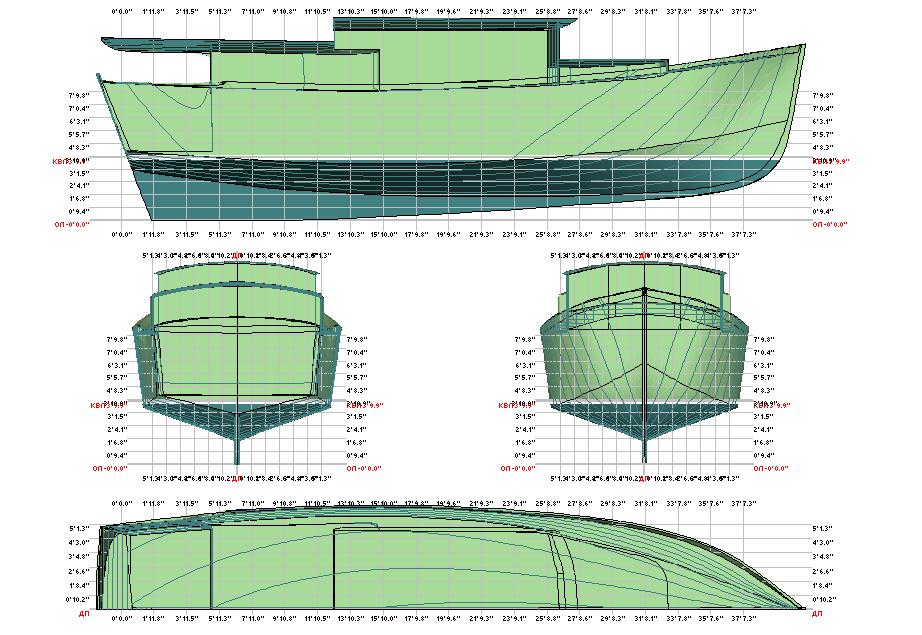 Чертежи водоизмещающий катер - 88 фото