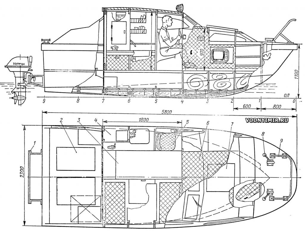 Чертежи водоизмещающий катер - 88 фото