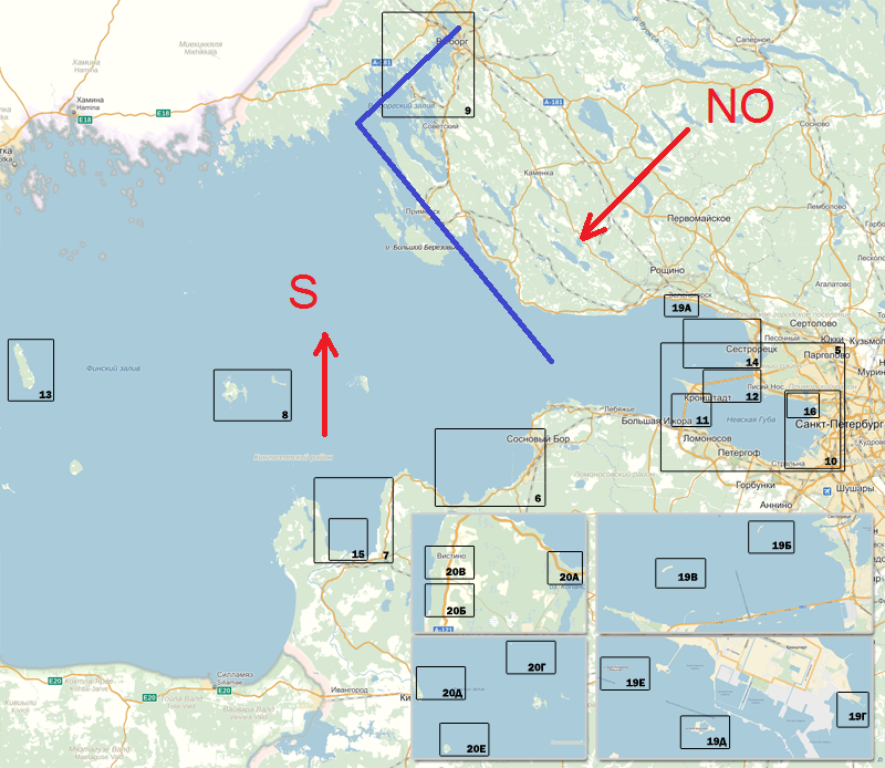 Морская карта невской губы