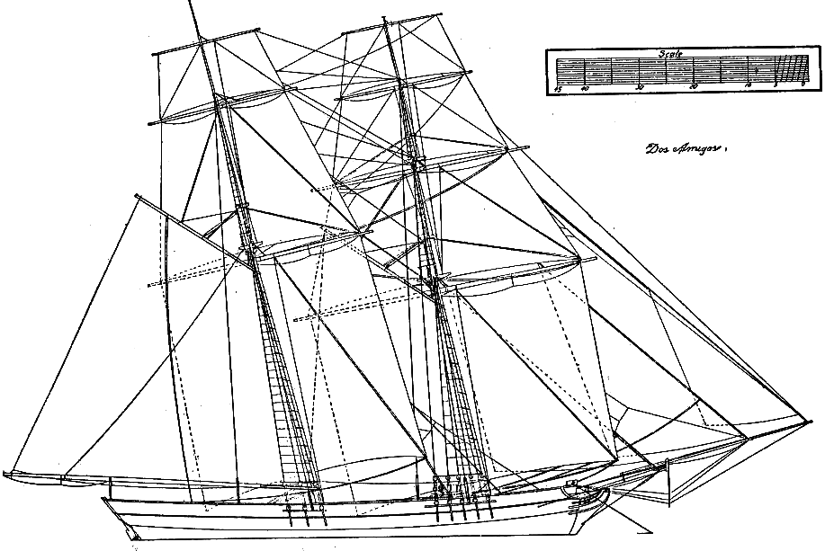 Парусная бригантина чертежи